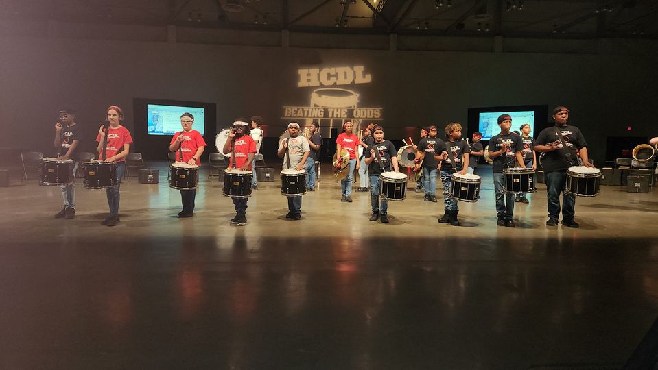 Huntsville Community Drumline performers on stage
